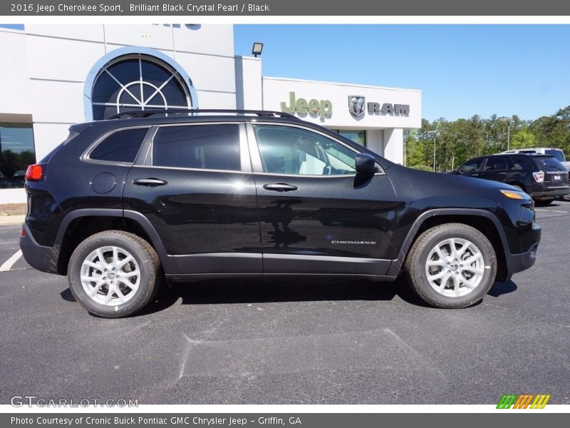 Brilliant Black Crystal Pearl / Black 2016 Jeep Cherokee Sport