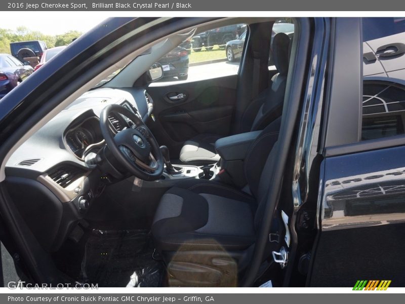 Brilliant Black Crystal Pearl / Black 2016 Jeep Cherokee Sport