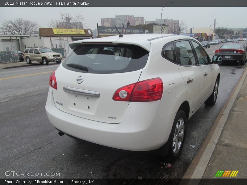 Pearl White / Gray 2013 Nissan Rogue S AWD