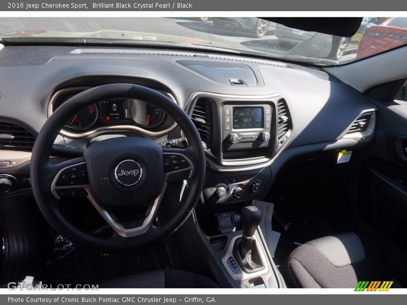 Brilliant Black Crystal Pearl / Black 2016 Jeep Cherokee Sport