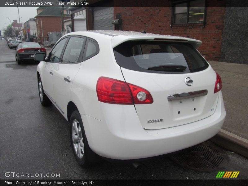 Pearl White / Gray 2013 Nissan Rogue S AWD