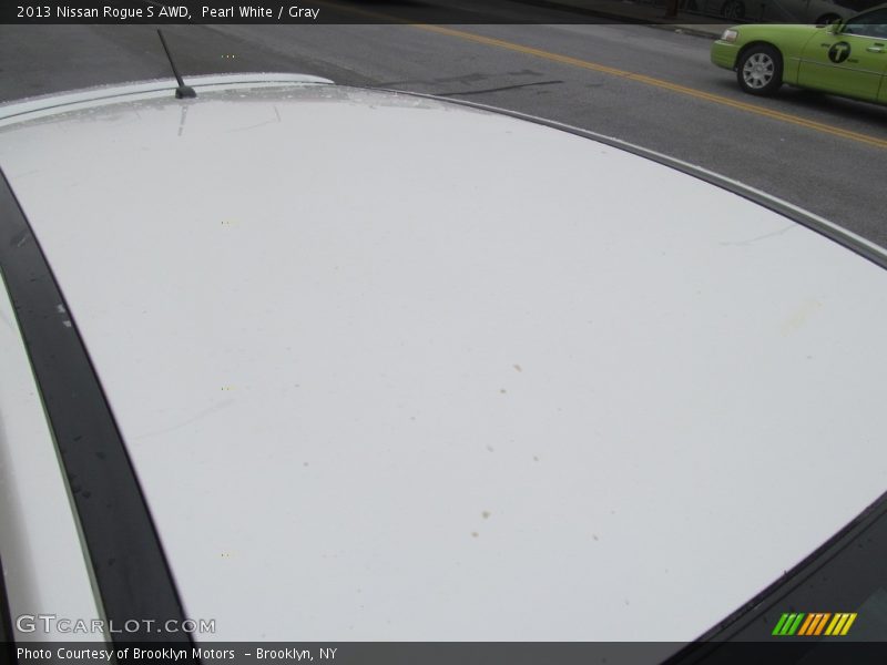 Pearl White / Gray 2013 Nissan Rogue S AWD