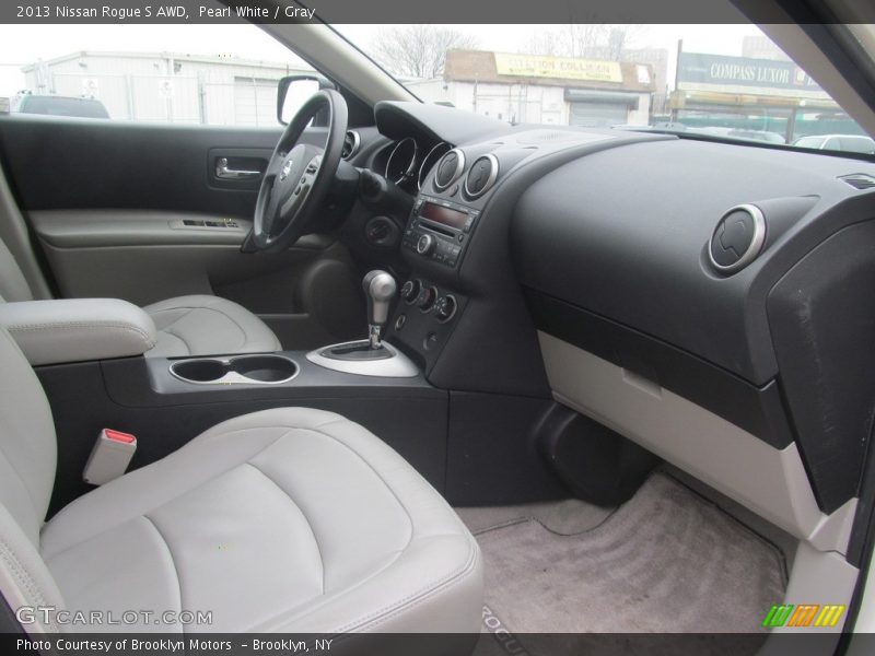 Pearl White / Gray 2013 Nissan Rogue S AWD