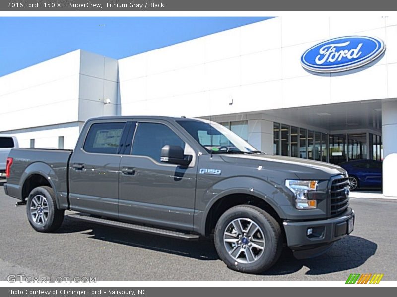 Lithium Gray / Black 2016 Ford F150 XLT SuperCrew