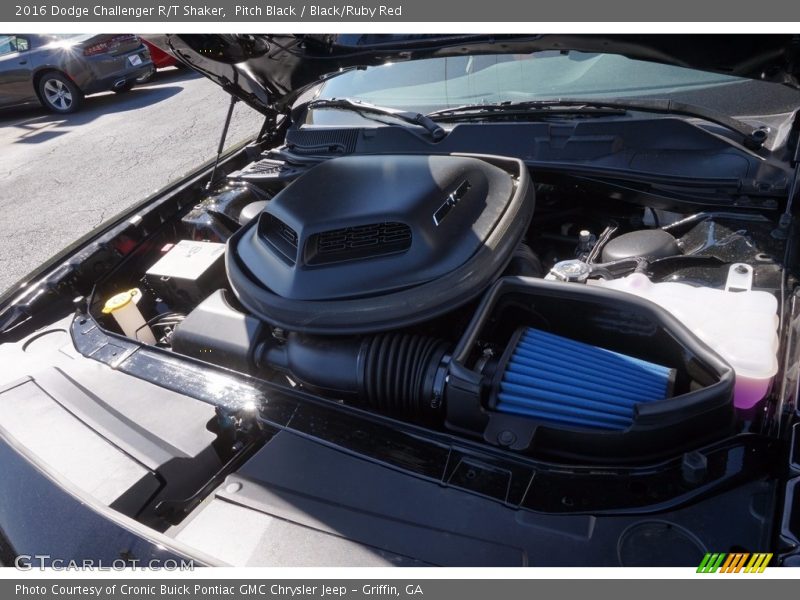 Pitch Black / Black/Ruby Red 2016 Dodge Challenger R/T Shaker