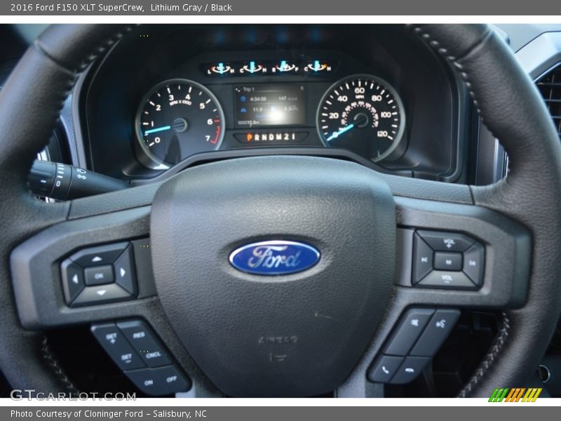 Lithium Gray / Black 2016 Ford F150 XLT SuperCrew
