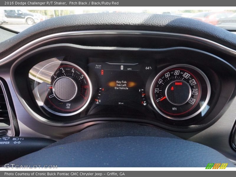 Pitch Black / Black/Ruby Red 2016 Dodge Challenger R/T Shaker