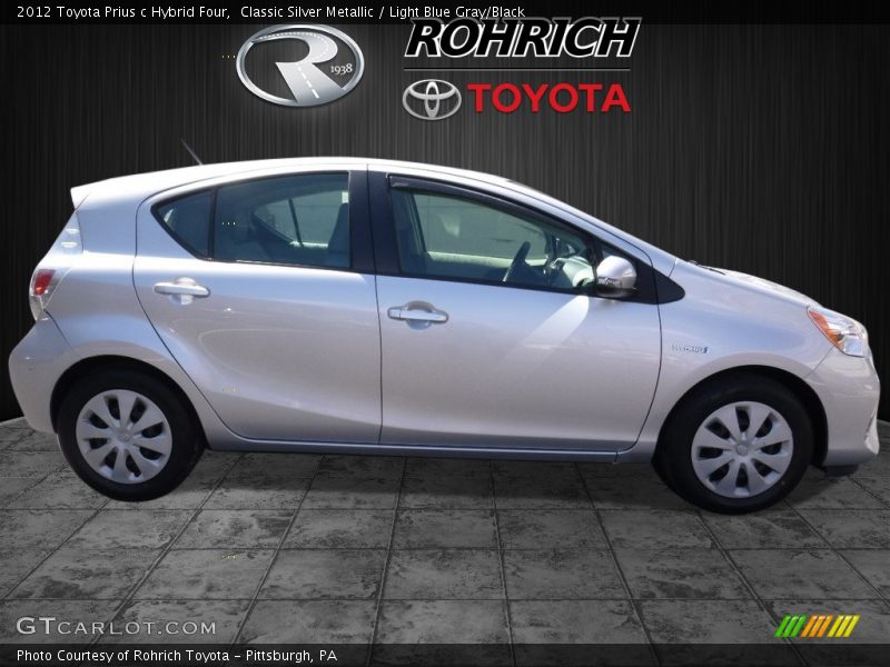 Classic Silver Metallic / Light Blue Gray/Black 2012 Toyota Prius c Hybrid Four