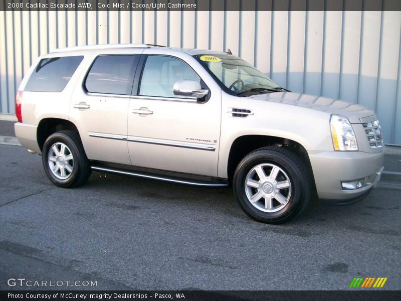 Gold Mist / Cocoa/Light Cashmere 2008 Cadillac Escalade AWD