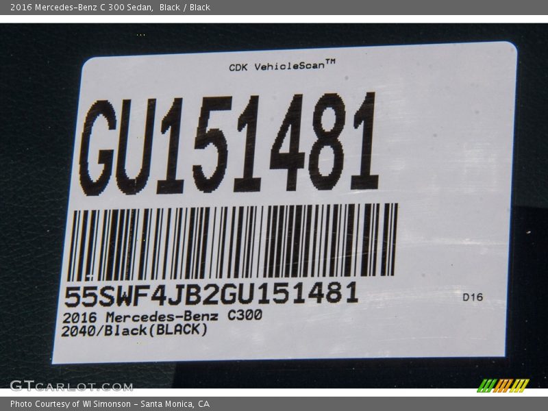 Black / Black 2016 Mercedes-Benz C 300 Sedan