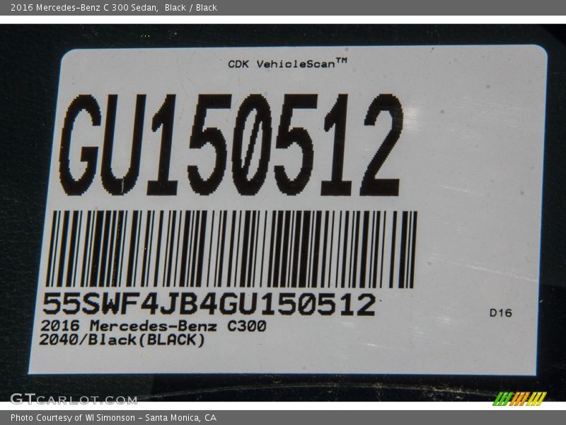 Black / Black 2016 Mercedes-Benz C 300 Sedan