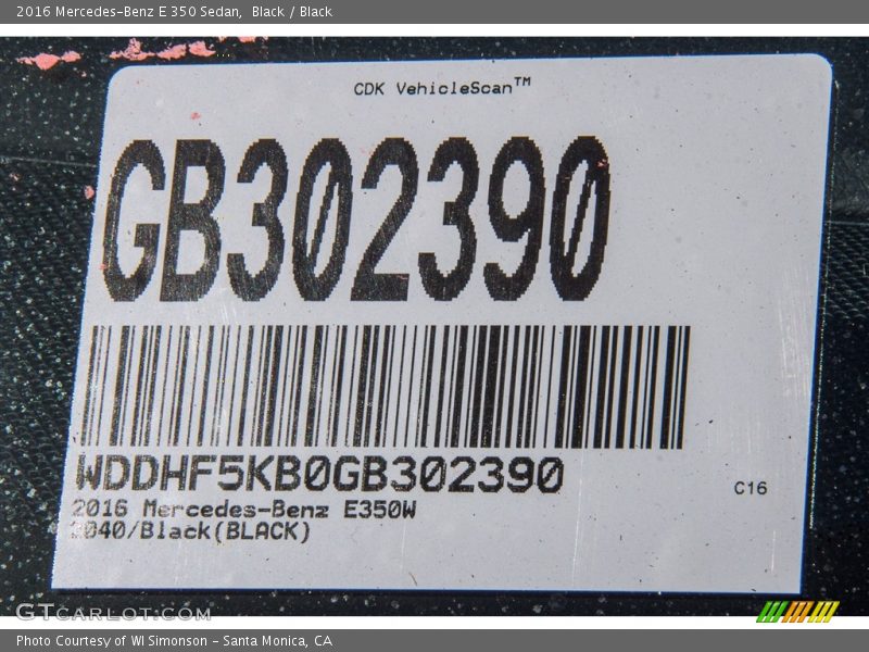 Black / Black 2016 Mercedes-Benz E 350 Sedan