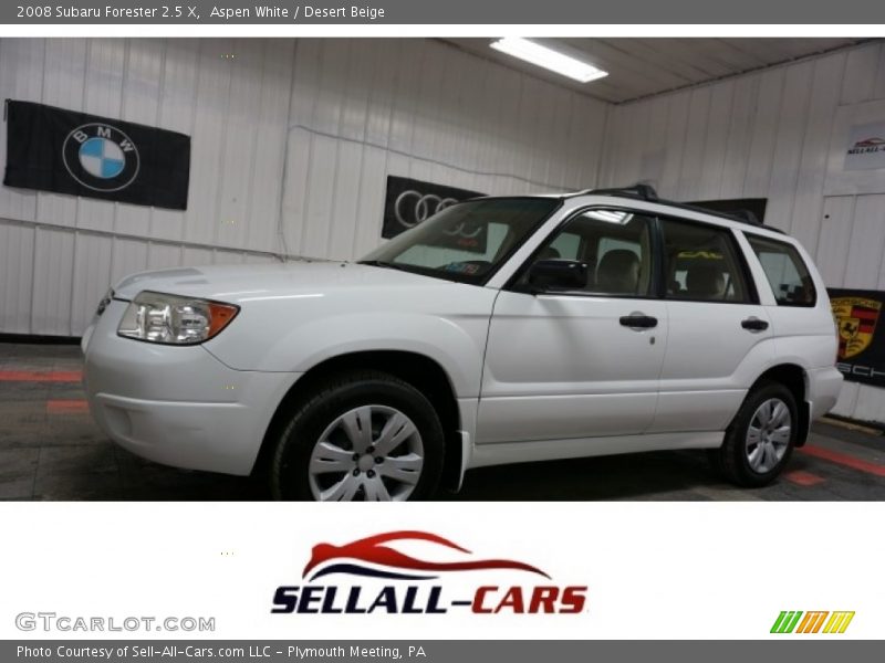 Aspen White / Desert Beige 2008 Subaru Forester 2.5 X