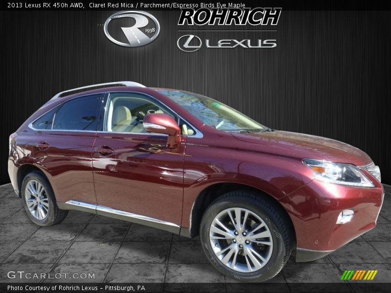 Claret Red Mica / Parchment/Espresso Birds Eye Maple 2013 Lexus RX 450h AWD