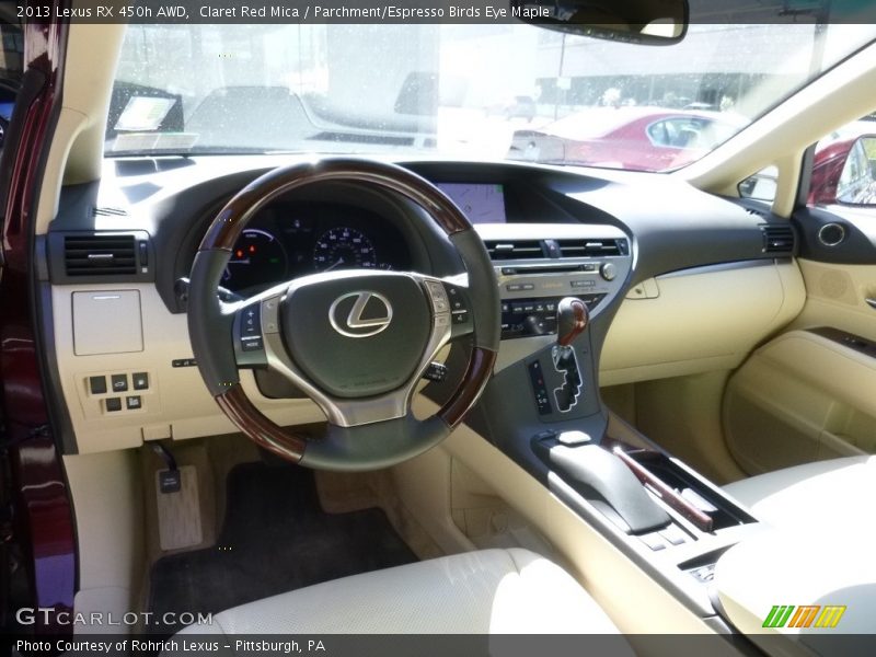 Claret Red Mica / Parchment/Espresso Birds Eye Maple 2013 Lexus RX 450h AWD