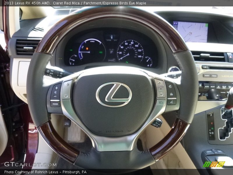 Claret Red Mica / Parchment/Espresso Birds Eye Maple 2013 Lexus RX 450h AWD