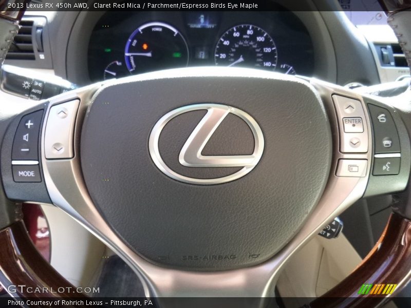 Claret Red Mica / Parchment/Espresso Birds Eye Maple 2013 Lexus RX 450h AWD