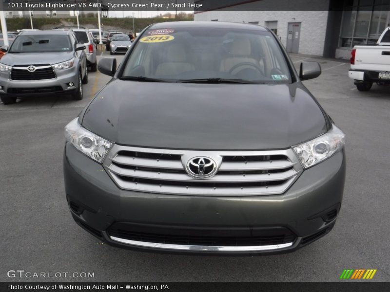 Cypress Green Pearl / Sand Beige 2013 Toyota Highlander V6 4WD