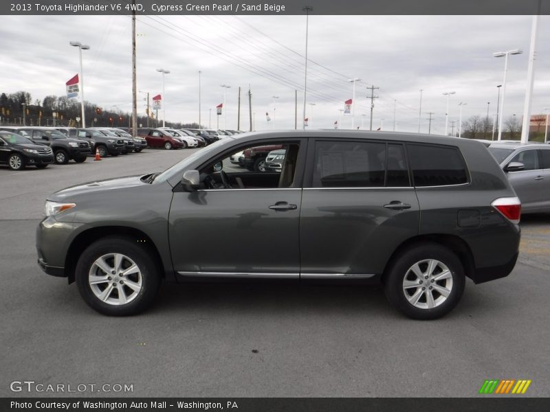 Cypress Green Pearl / Sand Beige 2013 Toyota Highlander V6 4WD