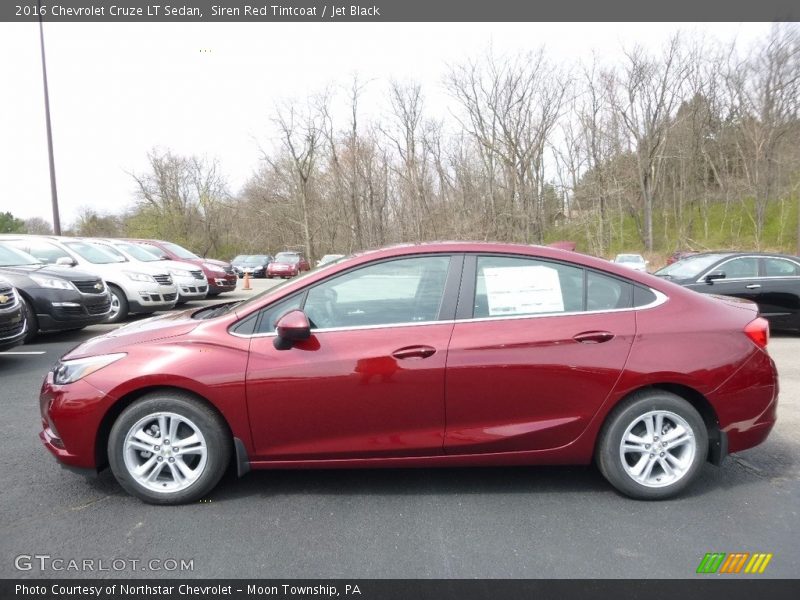 Siren Red Tintcoat / Jet Black 2016 Chevrolet Cruze LT Sedan
