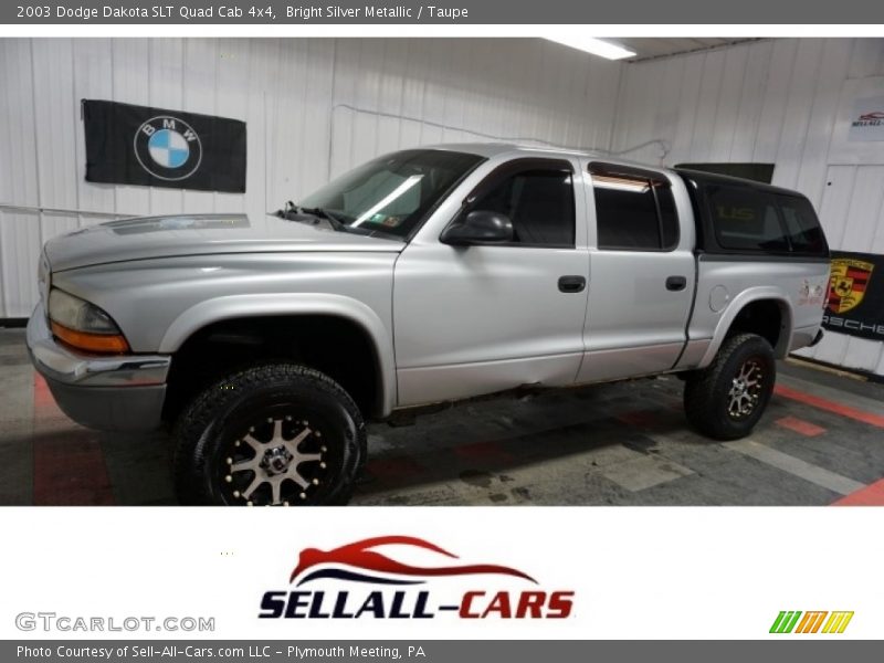 Bright Silver Metallic / Taupe 2003 Dodge Dakota SLT Quad Cab 4x4