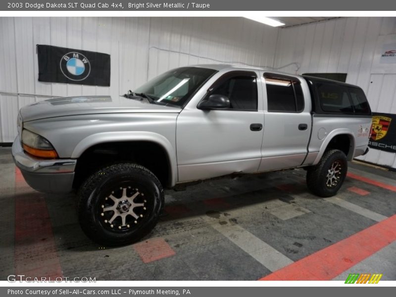 Bright Silver Metallic / Taupe 2003 Dodge Dakota SLT Quad Cab 4x4