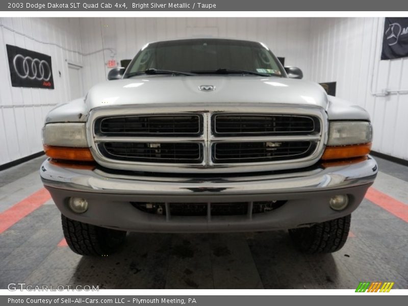 Bright Silver Metallic / Taupe 2003 Dodge Dakota SLT Quad Cab 4x4