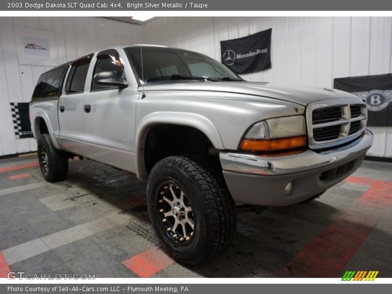 Bright Silver Metallic / Taupe 2003 Dodge Dakota SLT Quad Cab 4x4