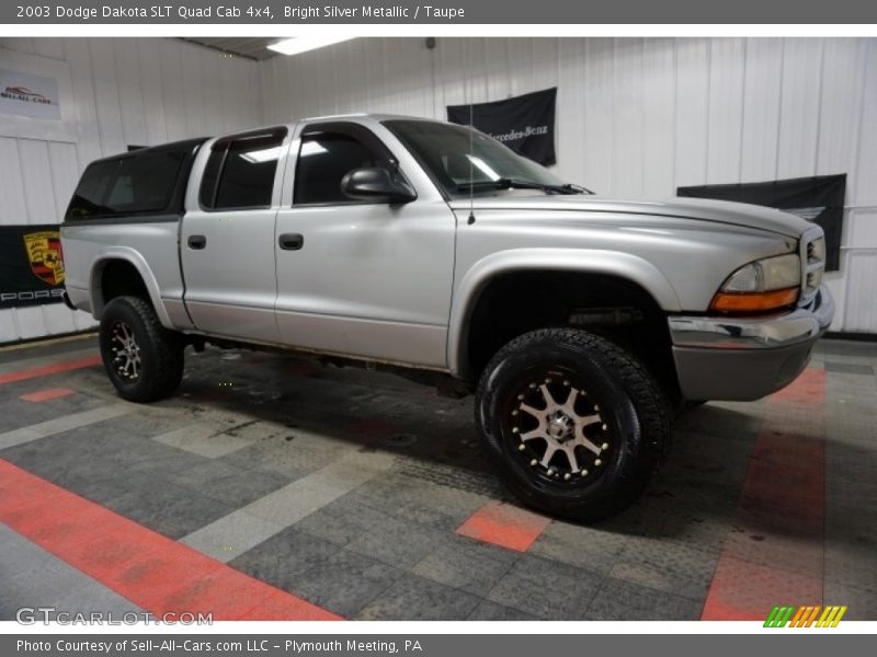 Bright Silver Metallic / Taupe 2003 Dodge Dakota SLT Quad Cab 4x4