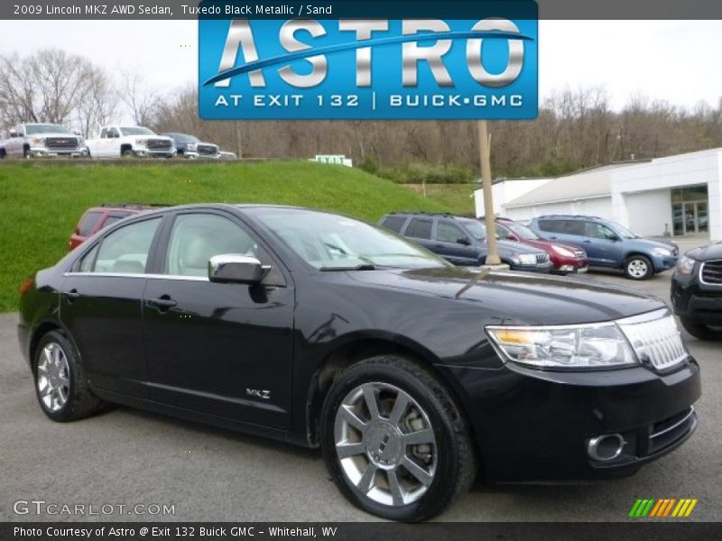 Tuxedo Black Metallic / Sand 2009 Lincoln MKZ AWD Sedan