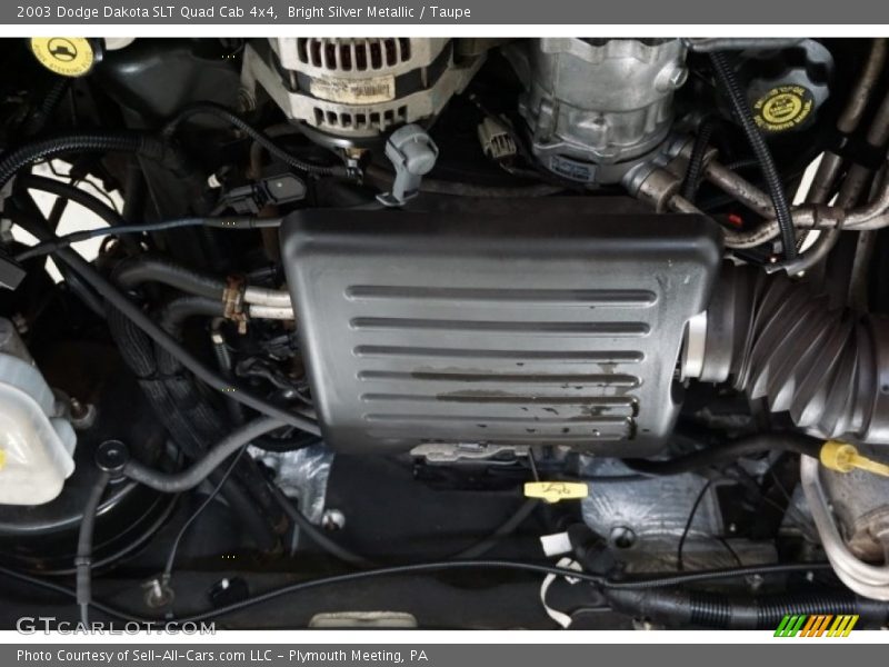 Bright Silver Metallic / Taupe 2003 Dodge Dakota SLT Quad Cab 4x4