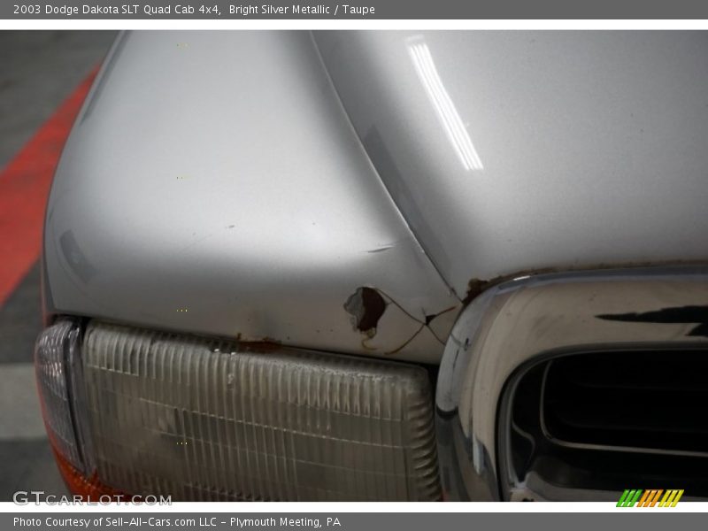 Bright Silver Metallic / Taupe 2003 Dodge Dakota SLT Quad Cab 4x4