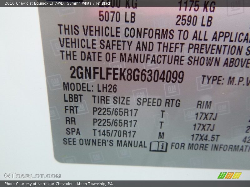 Summit White / Jet Black 2016 Chevrolet Equinox LT AWD