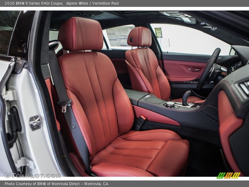 Alpine White / Vermillion Red 2016 BMW 6 Series 640i Coupe