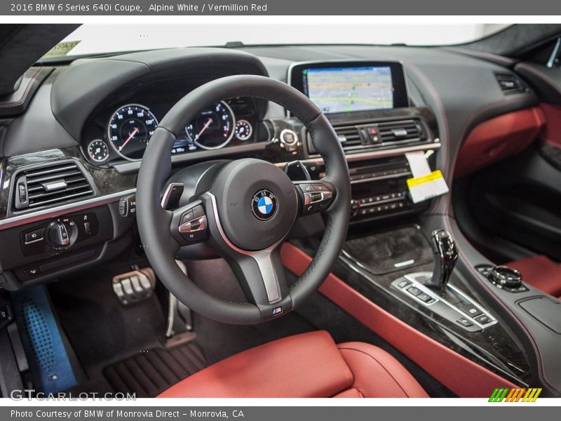 Alpine White / Vermillion Red 2016 BMW 6 Series 640i Coupe