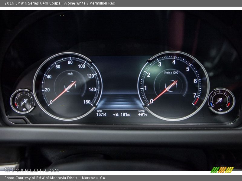 Alpine White / Vermillion Red 2016 BMW 6 Series 640i Coupe