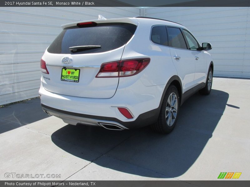 Monaco White / Black 2017 Hyundai Santa Fe SE