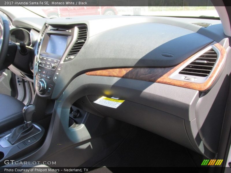 Monaco White / Black 2017 Hyundai Santa Fe SE