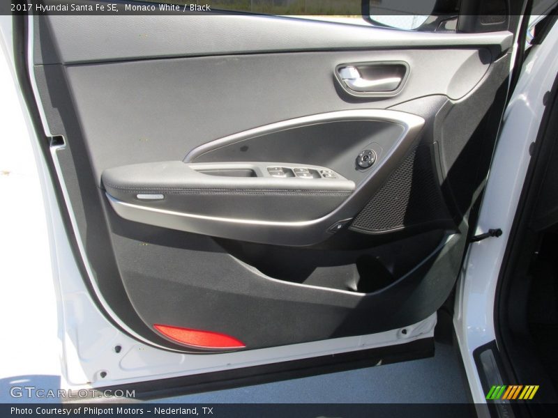Monaco White / Black 2017 Hyundai Santa Fe SE