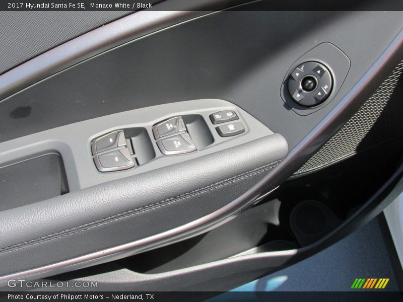 Monaco White / Black 2017 Hyundai Santa Fe SE