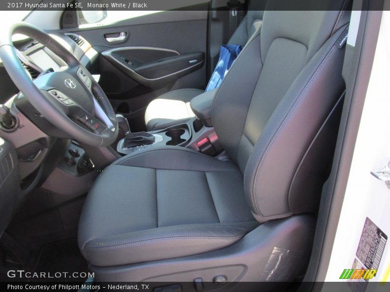 Monaco White / Black 2017 Hyundai Santa Fe SE