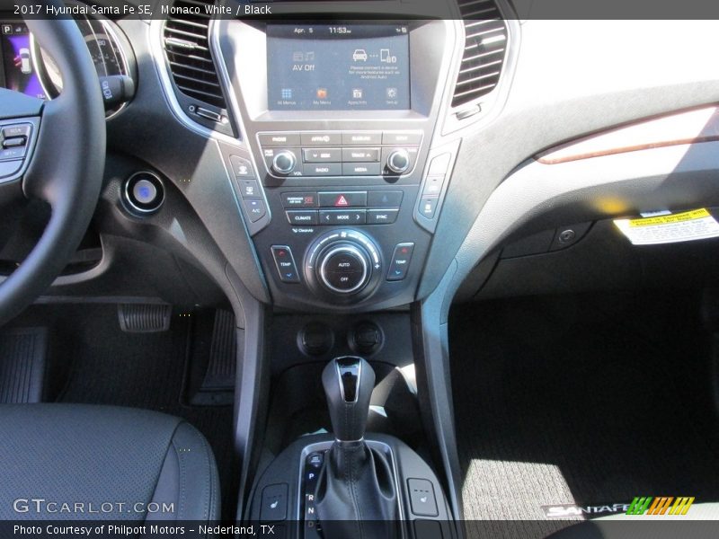 Monaco White / Black 2017 Hyundai Santa Fe SE