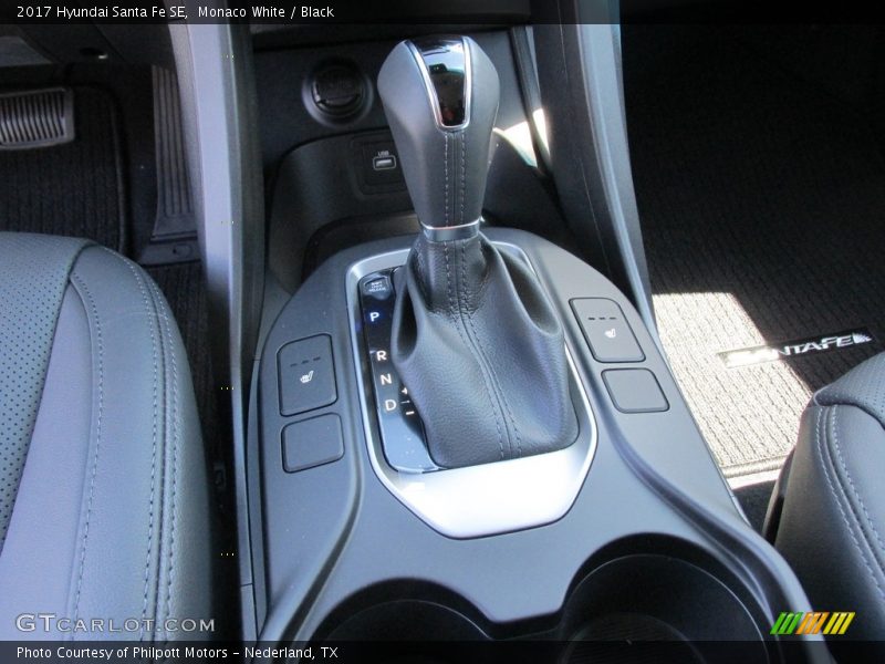 Monaco White / Black 2017 Hyundai Santa Fe SE