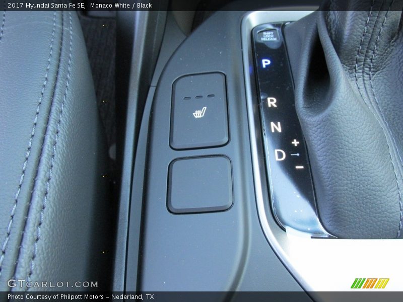 Monaco White / Black 2017 Hyundai Santa Fe SE