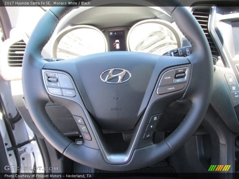 Monaco White / Black 2017 Hyundai Santa Fe SE