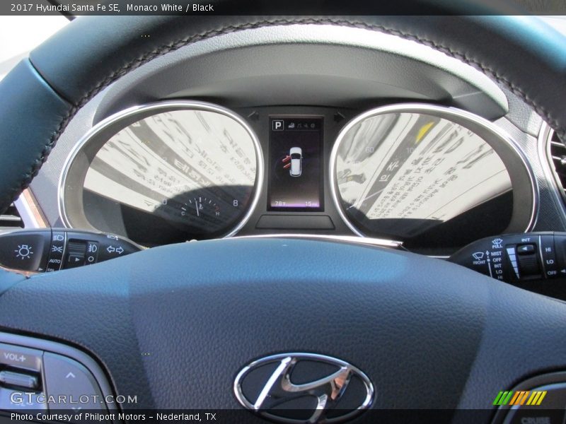 Monaco White / Black 2017 Hyundai Santa Fe SE