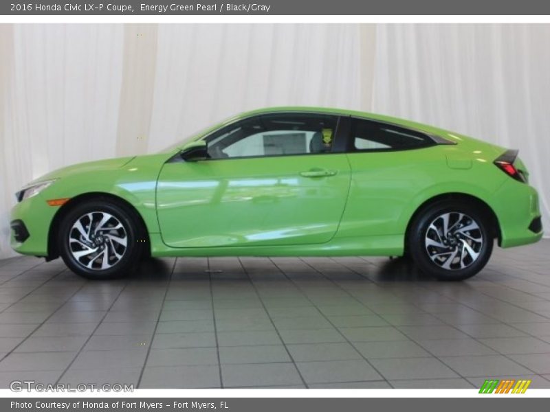 Energy Green Pearl / Black/Gray 2016 Honda Civic LX-P Coupe