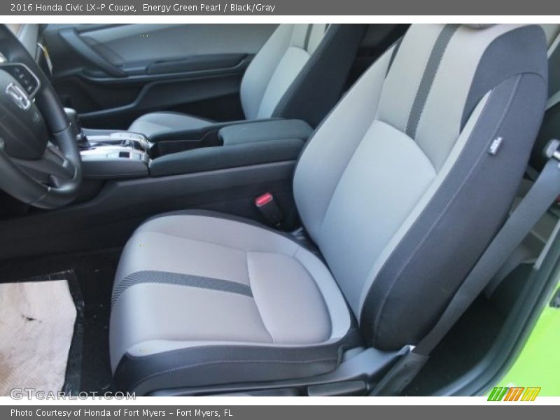 Energy Green Pearl / Black/Gray 2016 Honda Civic LX-P Coupe