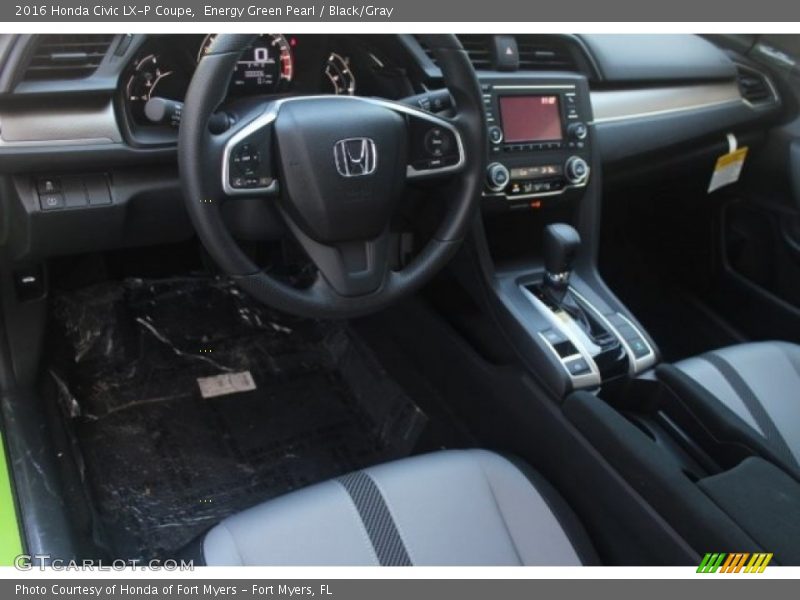 Energy Green Pearl / Black/Gray 2016 Honda Civic LX-P Coupe