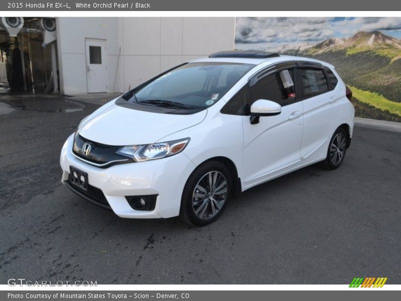 White Orchid Pearl / Black 2015 Honda Fit EX-L